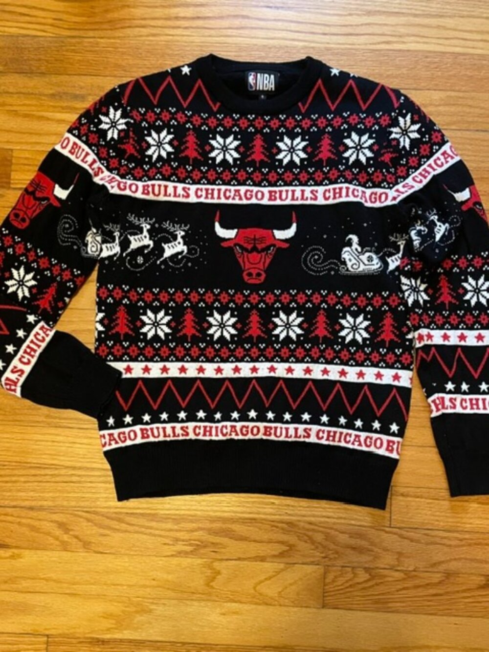 NBA CHICAGO BULLS Ugly Christmas Sweater Officially Licensed Small